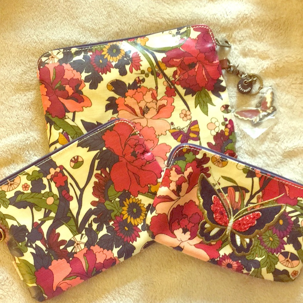 NWOT Sakroots Cosmetic Bag Trio - Flower Power